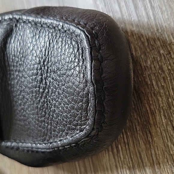 Prada Milano Black Pebbled Leather Penny Loafers Driver Shoes Logo Men's 5 GUC - Picture 13 of 13